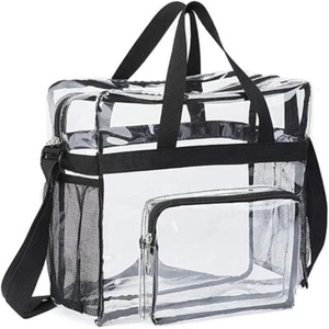 Stadium Crossbody Handbag Clear PVC Plastic Tote Bag Transparent Backpack Purse - Picture 1 of 12