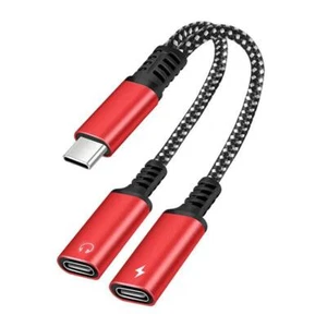 🔥2in1 USB Type-C To 3.5mm Jack AUX Audio Splitter Converter +Charge Cab - Bild 1 von 16