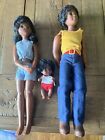 Happy Sunshine Family Dolls- Mattel 1973- 3 Pc Set Barbie with bike