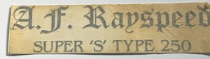A/F Rayspeed Super 'S' Type 250 Reverse sticker - Picture 1 of 2