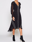 $498 NWT Joie Jamya Silk Pleated Print Hi Low Midi Caviar Dress sz 6