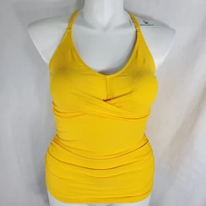 Beachsissi Yellow Swim TANKINI TOP Womens Size XL Twist Front Adj Straps Padded - Picture 1 of 16