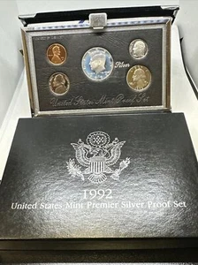 1992S SILVER Premier PROOF Set! Old US Coins w/Box & COA! Complete! - Picture 1 of 17