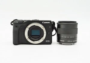 Canon Mirrorless SLR Camera EOS M3 Lens Kit (Black) EOSM3BK-1545ISSTMLK - Picture 1 of 1