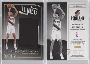 2018-19 Panini Noir Rookie Jumbo Material /99 Anfernee Simons #RJ-ASM Rookie RC