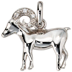 JOBO Anhänger Sternzeichen Widder 925 Silber mit Zirkonia Sternzeichenanhänger - Picture 1 of 1