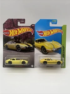 Hot Wheels Toyota 2000 GT LOT OF 2 Diecast 1/64 Yellow HW Workshop & 2013-2021 - Bild 1 von 9