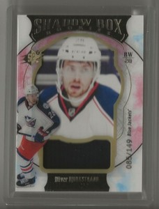 2016 2016-17 SPx Red #61 Oliver Bjorkstrand Jersey 085/149 Rookies Blue Jackets