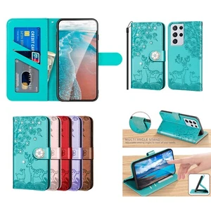 Funda tipo billetera de cuero para teléfono Samsung Galaxy S22 S22+ S22 Ultra S20 FE 5G - Imagen 1 de 29