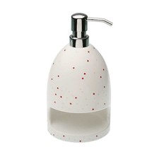 Soap Dispenser with Sponge Cosmo H 20,5cm Ø 11cm White Ceramic Versa Home Wa