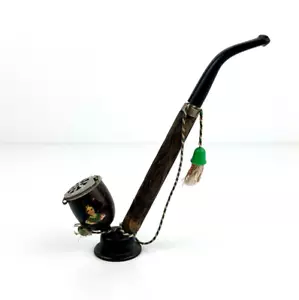 Jolie pipe en bois vintage artisanale - Alsacienne - Signature à déchifrer - Imagen 1 de 11