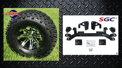 STEELENG/WANDA EZGO Medalist/TXT/PDS GAS GOLF CART 4" LIFT KIT + 10" WHEELS and 22" AT TIRES