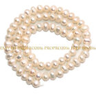 Natural White Pink Purple Nearly Round 5-6mm Freshwater Pearl Loose Beads 15''