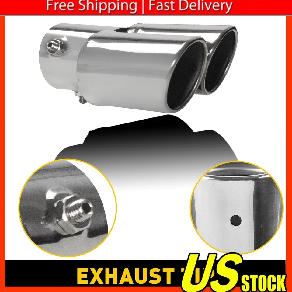 汽车后部双排气管尾部消声器尖汽车配件套件镀铬 1/2 套 — 第 1/4 张图片