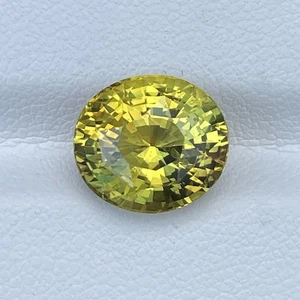 Certified Natural Yellowish Green Chrysoberyl 7.09 Cts Oval Gemstone Jewels - Picture 1 of 6