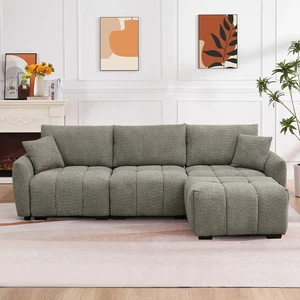 108" L Shaped Cloud Couches with Chaise Comfy Sectional 3-Seater Modular Sofas - Picture 1 of 27