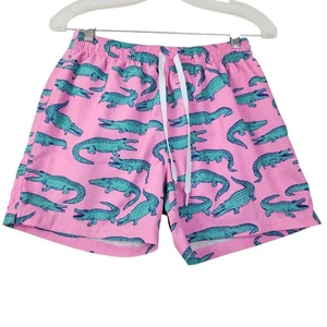 Chubbies Größe Small rosa Alligatormuster Taschen Kordelzug Strand Badehose - Bild 1 von 11