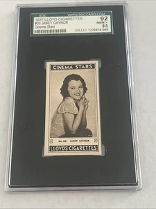 1937 Lloyd Cigarettes Cinema Stars Tobacco Card Janet Gaynor #20 SGC 8.5 POP 1 - Picture 1 of 7