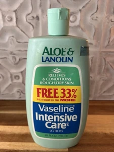Vintage 1980s New Large Vaseline Intensive Care Aloe & Lanolin Skin Lotion - Picture 1 of 3