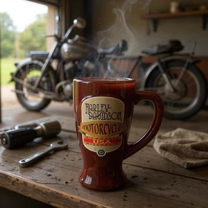 Offizielle Lizenz Harley Davidson groß braun Kaffeebecher NEU USA Milwaukee WI (2) - Bild 1 von 8