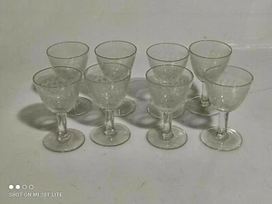 SET 8 BICCHIERI LIQUORE CRISTALLO molato 1950 VINTAGE - Imagen 1 de 5