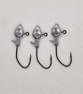 100 pcs 1/16 oz Lead Minnow head Unpainted Jig Eagle Claw Black Platinum#4 USA - Picture 1 of 2