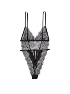 Victoria's Secret VERY SEXY Unlined Corded Lace Teddy Blue - Size M - Bild 1 von 5