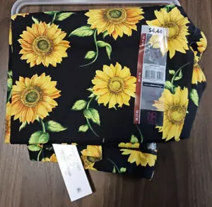 Medium (7-9) Ankle Legging No Boundaries NOBO Sunflower Black Yellow 29" Inseam - Picture 1 of 3