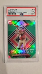 2021 Prizm Trey Lance PSA 9 Mint Prizm GREEN Emergent SAN FRANCISCO RC Rookie - Picture 1 of 2