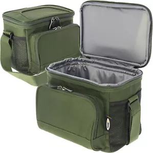Bolsa refrigeradora aislada cebo almacenamiento de alimentos doble cremallera 2 bolsillos de malla pesca de carpas NGT - Imagen 1 de 8