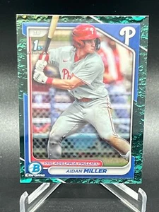 2024 BOWMAN AIDAN MILLER AQUA LUNAR CHROME REFRACTOR 2/125 BCP-27 PHILLIES - Picture 1 of 2