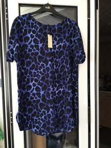 Cobalt blue animal print top by Simply be - Picture 1 of 6