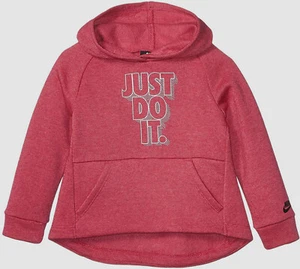 $38 Nike Kids Girls Pink Metallic Logo Long Sleeve Pullover Fleece Hoodie Size 6 - Picture 1 of 1