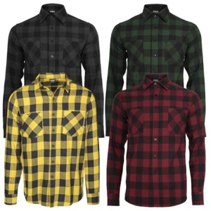 Urban Classics Checked Flannel Shirt Lumberjack Plaid Black Checked S- 5XL - Picture 1 of 26