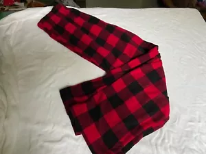 Red and Black Plaid boys Pants size 10-12 pajamas 20” waist soft warm fleece - Picture 1 of 6