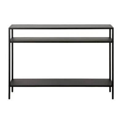 Henn&Hart 42" Blackened Bronze Metal Console Table - Image 1 of 4