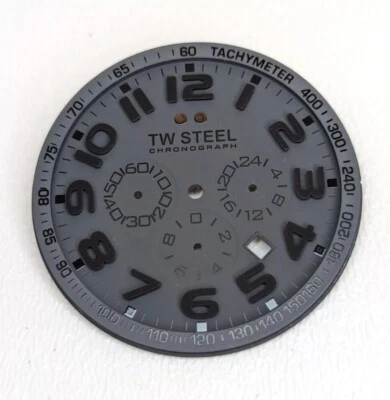 Сменный циферблат для часов TW сталь деталь подходит только для модели хронографа TW129 серый б/у - Изображение 1 из 4