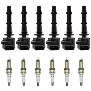 6PCS 12V 4Pins Ignition Coil & Spark Plug For Mercedes-Benz C300 2008-2012 - Picture 1 of 14