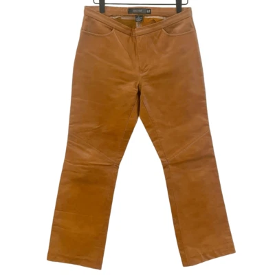 Vintage Y2K Gap Bootcut 100% Leather Camel Country Western Cowgirl Pants 4 - Image 1 of 4