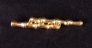 Vintage Monet Goldtone Bamboo Bar Brooch Pin - Picture 1 of 5