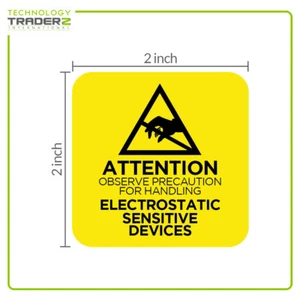 ESD 2"" x 2"" 2000 Stck. elektrostatische empfindliche Geräte antistatische Warnschilder - Bild 1 von 2