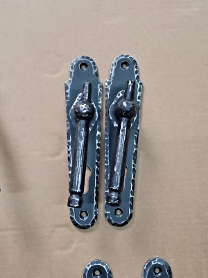 Authentic, vintage metal shields, hand forged iron handles 18th century - Image 1 of 4