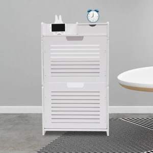 Shoe Cabinet for Entryway Slim Narrow Storage Cabinet 2 Flip Drawers Shoe Rack - Picture 1 of 8