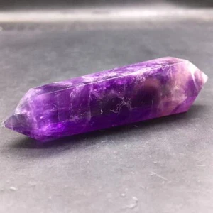 Natural Chevron Amethyst QUARTZ CRYSTAL Dual Terminated Both Ends Points Healing - Picture 1 of 13