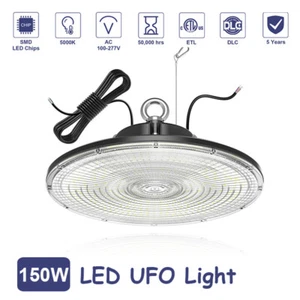 150W 22500LM Replace 600W MH LED High Bay UFO Light  Shop Lights Fixture Lamp US - Picture 1 of 12