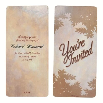 Clue 50th Anniversary Colonel Mustard Invitation Board Game Replacement Hasbro - Image 1 of 2