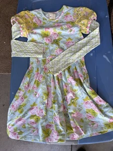Easter Matilda Jane Dress 6 Puff Long Sleeve Pink Rose Bouncy Bloom Hello Lovely - Picture 1 of 2