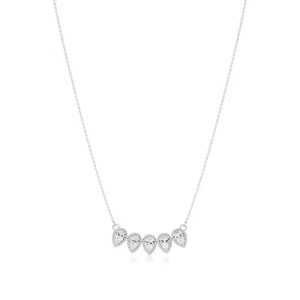 3.00 Ct F VS Pear & Round Lab Grown Diamond Pendant 14k White Gold IGI Certified - Picture 1 of 14