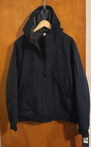 Tommy Hilfiger Jacket Mens Large Zip Pockets Navy - Picture 1 of 6