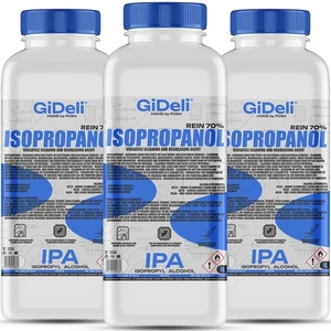 GiDeli Isopropanol 70% 3 x 1 Liter Reiniger Hochprozentiger IPA - Bild 1 von 6